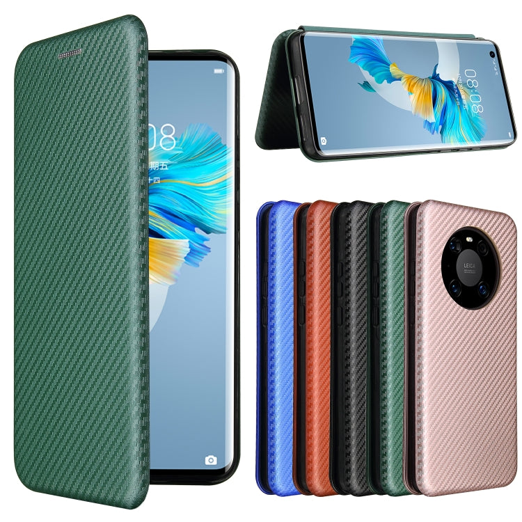 For Huawei Mate 40 Carbon Fiber Texture Horizontal Flip TPU + PC + PU Leather Case with Card Slot