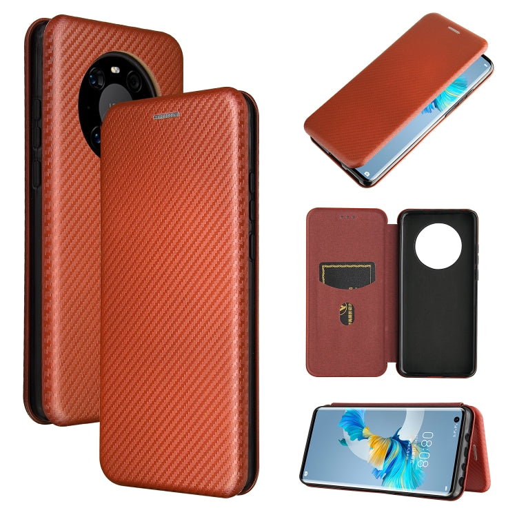 For Huawei Mate 40 Carbon Fiber Texture Horizontal Flip TPU + PC + PU Leather Case with Card Slot