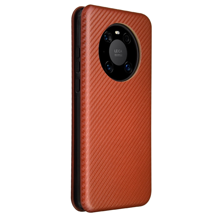 For Huawei Mate 40 Carbon Fiber Texture Horizontal Flip TPU + PC + PU Leather Case with Card Slot