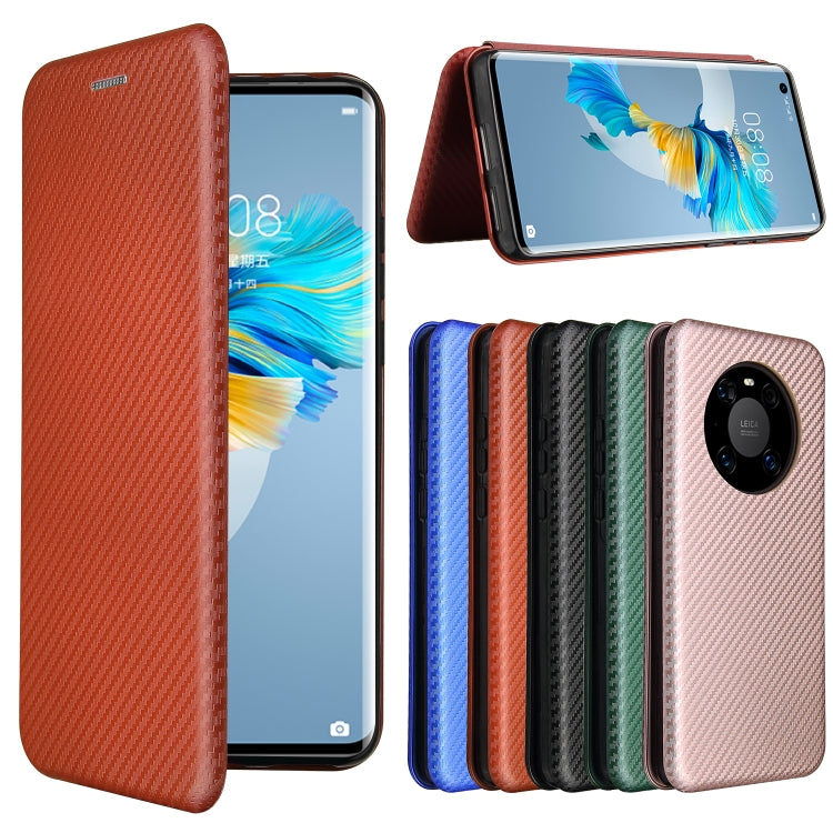 For Huawei Mate 40 Carbon Fiber Texture Horizontal Flip TPU + PC + PU Leather Case with Card Slot