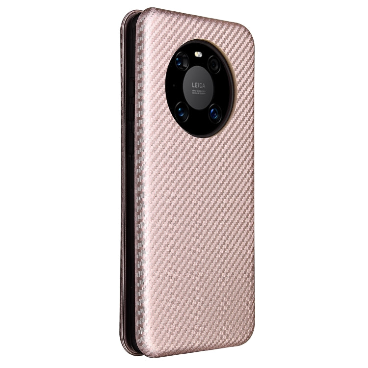 For Huawei Mate 40 Pro Carbon Fiber Texture Horizontal Flip TPU + PC + PU Leather Case with Card Slot