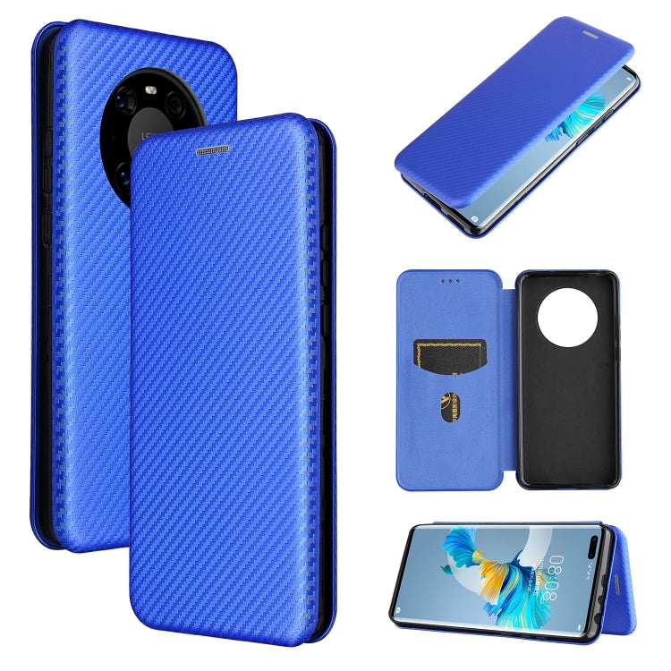 For Huawei Mate 40 Pro Carbon Fiber Texture Horizontal Flip TPU + PC + PU Leather Case with Card Slot
