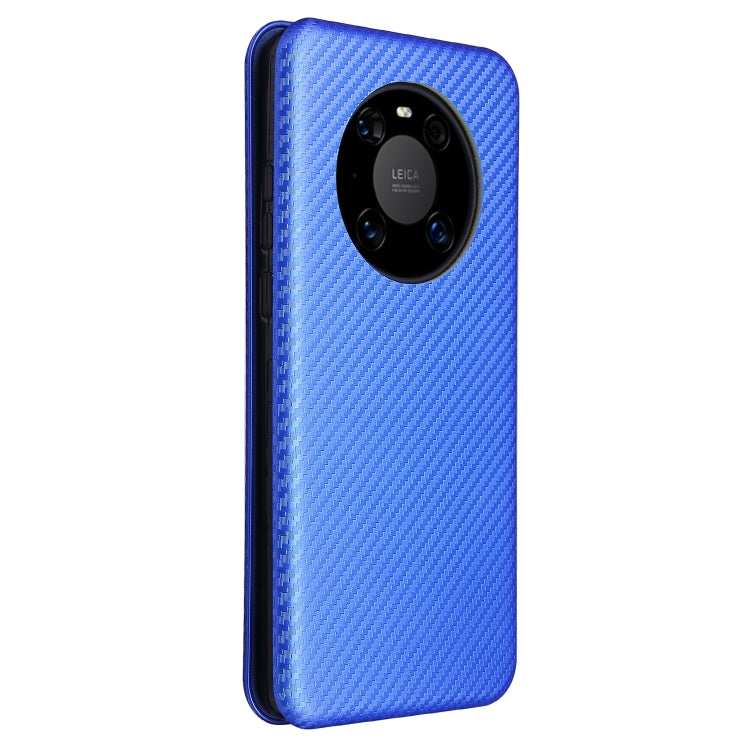 For Huawei Mate 40 Pro Carbon Fiber Texture Horizontal Flip TPU + PC + PU Leather Case with Card Slot