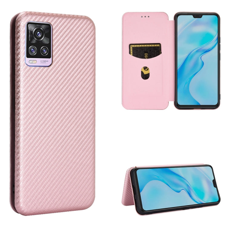 For vivo V20 Pro 5G Carbon Fiber Texture Horizontal Flip TPU + PC + PU Leather Case with Card Slot