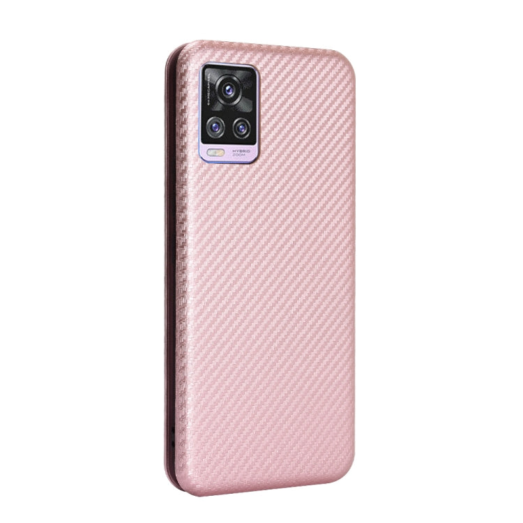 For vivo V20 Pro 5G Carbon Fiber Texture Horizontal Flip TPU + PC + PU Leather Case with Card Slot