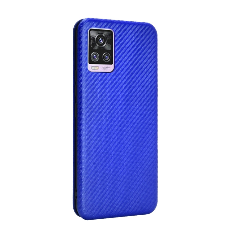 For vivo V20 Pro 5G Carbon Fiber Texture Horizontal Flip TPU + PC + PU Leather Case with Card Slot