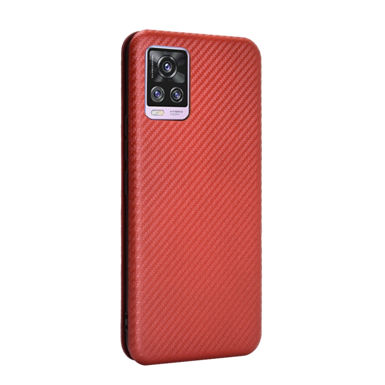 For vivo V20 Pro 5G Carbon Fiber Texture Horizontal Flip TPU + PC + PU Leather Case with Card Slot