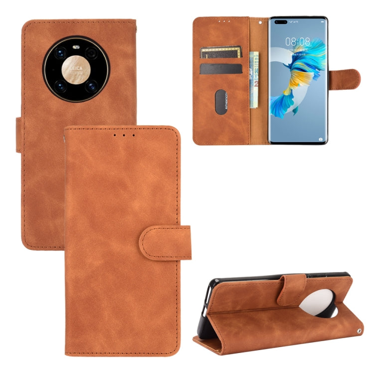 For Huawei Mate 40 Pro Solid Color Skin Feel Magnetic Buckle Horizontal Flip Calf Texture PU Leather Case with Holder & Card Slots & Wallet