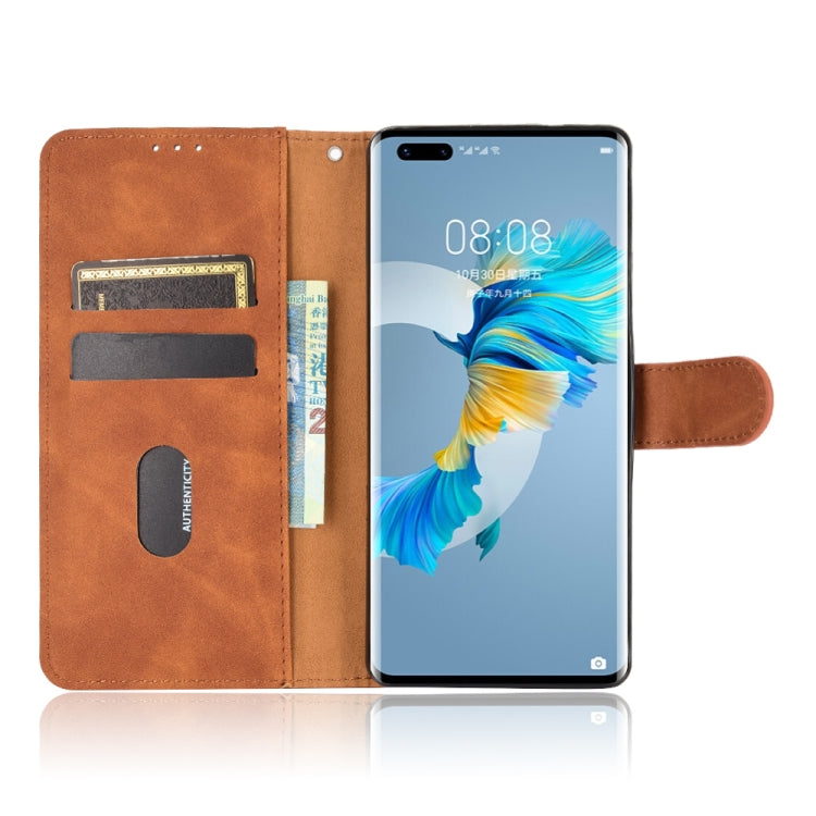 For Huawei Mate 40 Pro Solid Color Skin Feel Magnetic Buckle Horizontal Flip Calf Texture PU Leather Case with Holder & Card Slots & Wallet