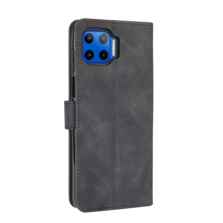For Motorola One 5G / Moto G 5G Plus Solid Color Skin Feel Magnetic Buckle Horizontal Flip Calf Texture PU Leather Case with Holder & Card Slots & Wallet