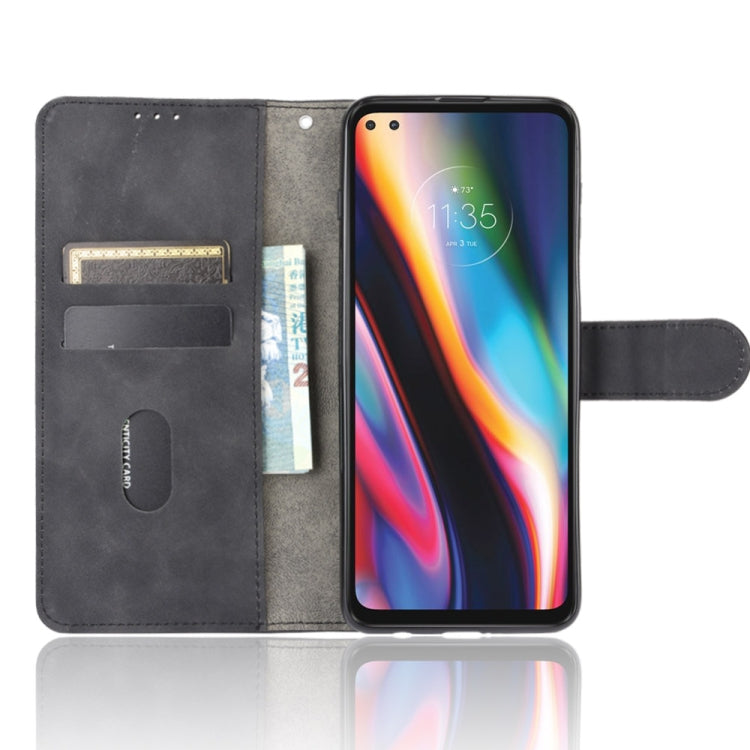 For Motorola One 5G / Moto G 5G Plus Solid Color Skin Feel Magnetic Buckle Horizontal Flip Calf Texture PU Leather Case with Holder & Card Slots & Wallet