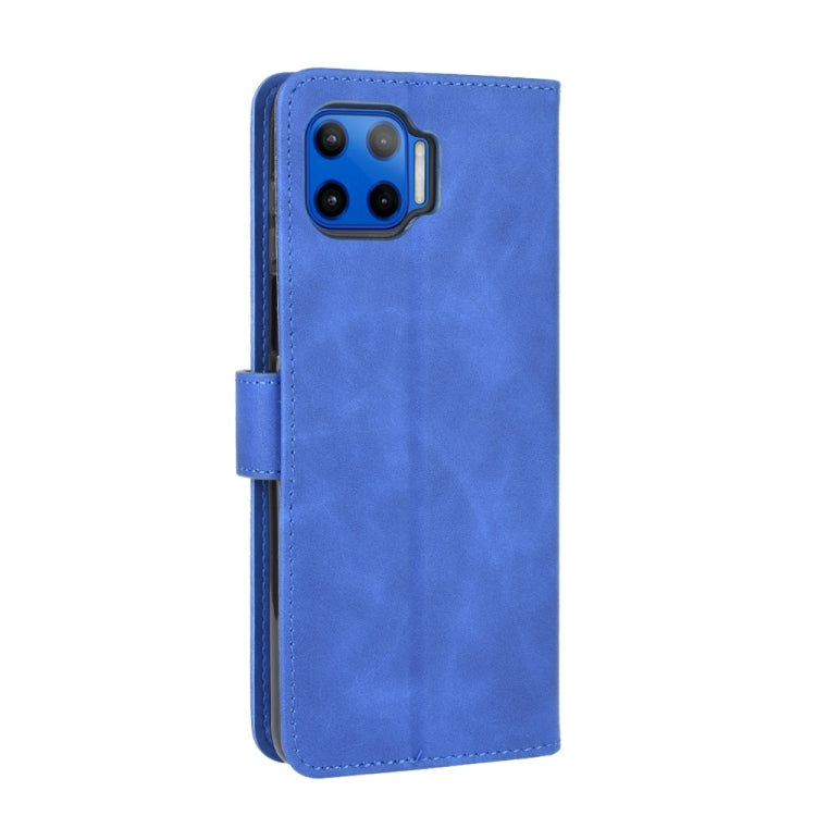 For Motorola One 5G / Moto G 5G Plus Solid Color Skin Feel Magnetic Buckle Horizontal Flip Calf Texture PU Leather Case with Holder & Card Slots & Wallet