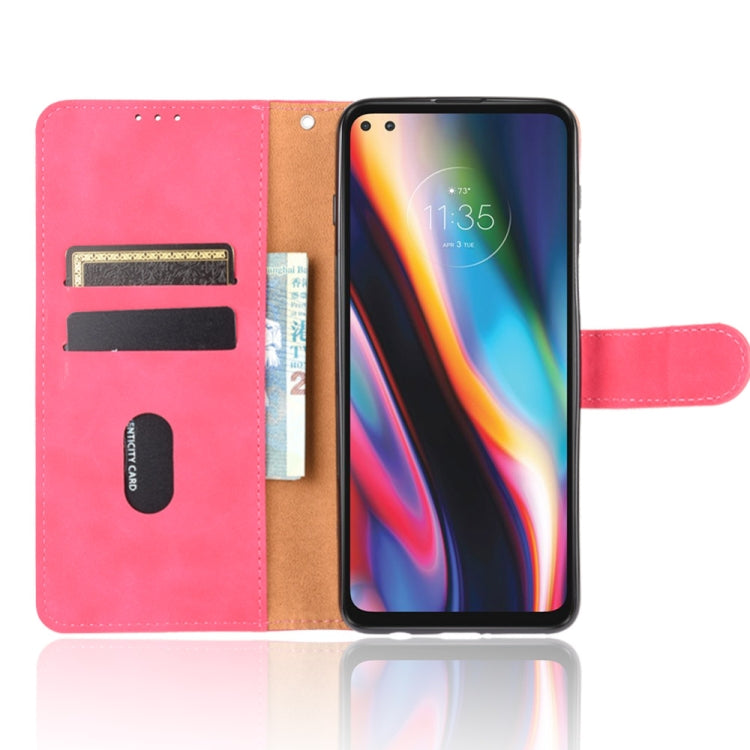 For Motorola One 5G / Moto G 5G Plus Solid Color Skin Feel Magnetic Buckle Horizontal Flip Calf Texture PU Leather Case with Holder & Card Slots & Wallet