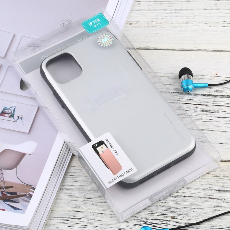 For iPhone 11 MERCURY GOOSPERY SKY SLIDE BUMPER TPU + PC Case with Card Slot