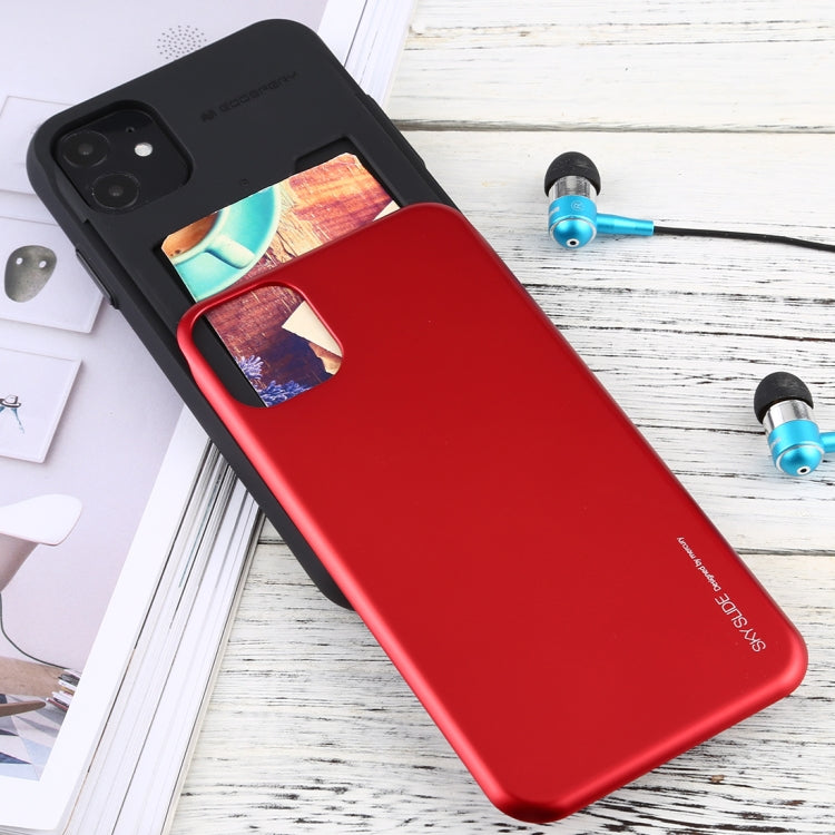 For iPhone 11 MERCURY GOOSPERY SKY SLIDE BUMPER TPU + PC Case with Card Slot
