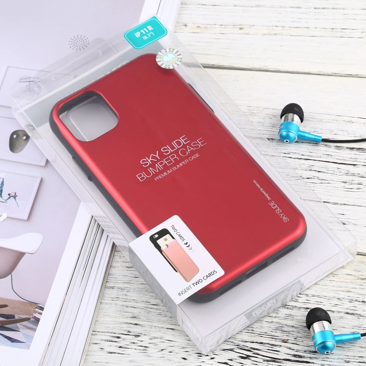 For iPhone 11 MERCURY GOOSPERY SKY SLIDE BUMPER TPU + PC Case with Card Slot