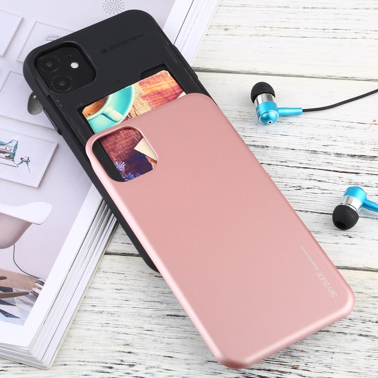 For iPhone 11 MERCURY GOOSPERY SKY SLIDE BUMPER TPU + PC Case with Card Slot