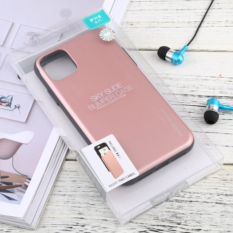 For iPhone 11 MERCURY GOOSPERY SKY SLIDE BUMPER TPU + PC Case with Card Slot