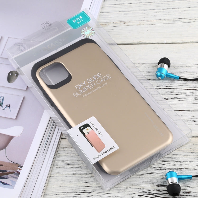For iPhone 11 MERCURY GOOSPERY SKY SLIDE BUMPER TPU + PC Case with Card Slot