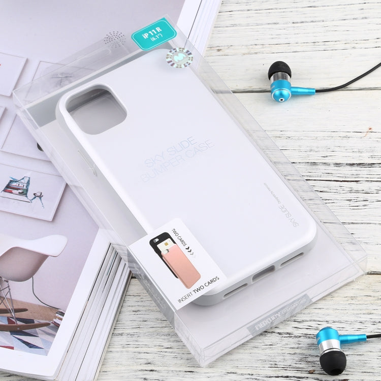 For iPhone 11 MERCURY GOOSPERY SKY SLIDE BUMPER TPU + PC Case with Card Slot