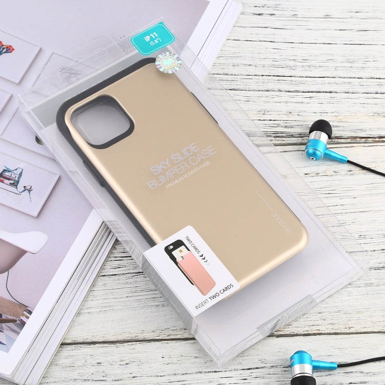 For iPhone 11 Pro MERCURY GOOSPERY SKY SLIDE BUMPER TPU + PC Case with Card Slot