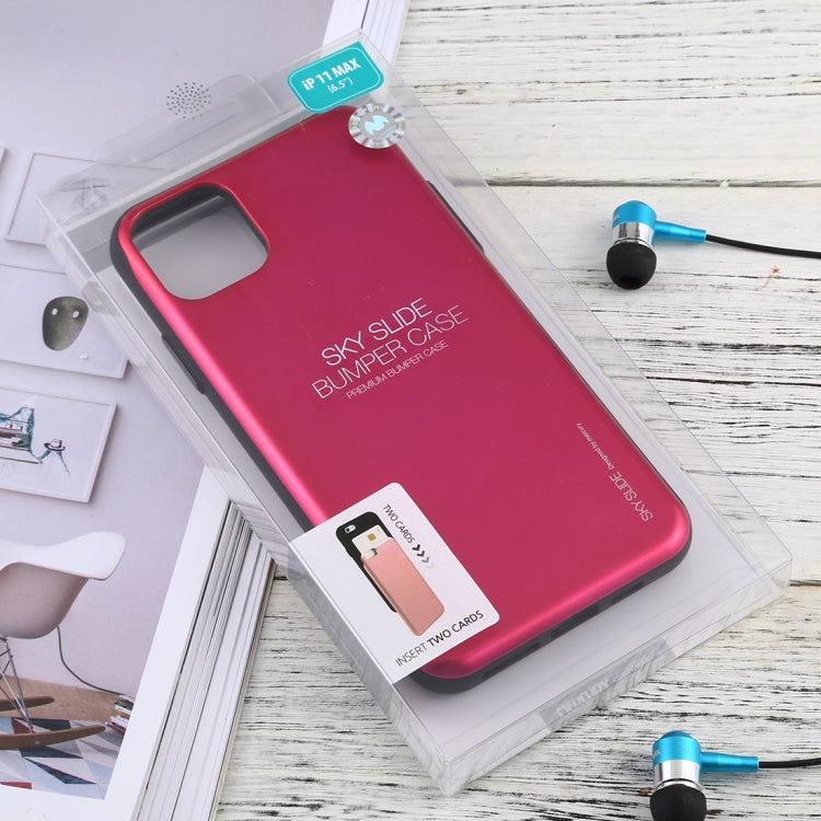 For iPhone 11 Pro Max MERCURY GOOSPERY SKY SLIDE BUMPER TPU + PC Case with Card Slot