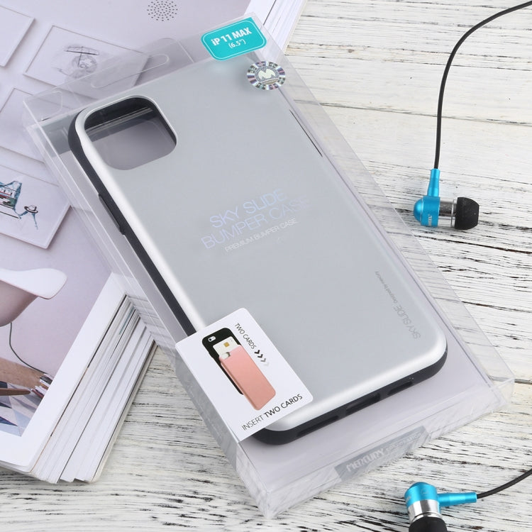 For iPhone 11 Pro Max MERCURY GOOSPERY SKY SLIDE BUMPER TPU + PC Case with Card Slot