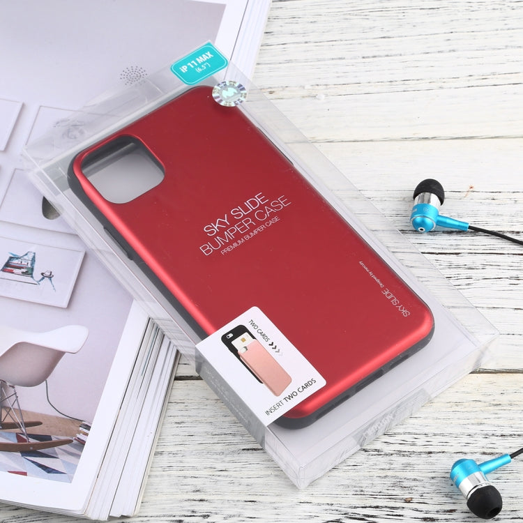 For iPhone 11 Pro Max MERCURY GOOSPERY SKY SLIDE BUMPER TPU + PC Case with Card Slot