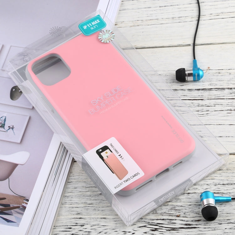 For iPhone 11 Pro Max MERCURY GOOSPERY SKY SLIDE BUMPER TPU + PC Case with Card Slot