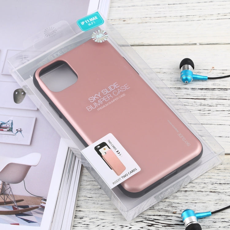 For iPhone 11 Pro Max MERCURY GOOSPERY SKY SLIDE BUMPER TPU + PC Case with Card Slot