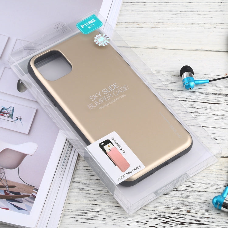For iPhone 11 Pro Max MERCURY GOOSPERY SKY SLIDE BUMPER TPU + PC Case with Card Slot