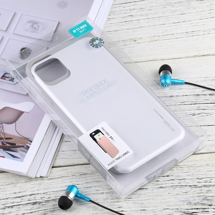 For iPhone 11 Pro Max MERCURY GOOSPERY SKY SLIDE BUMPER TPU + PC Case with Card Slot