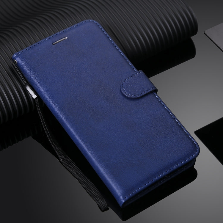 For Xiaomi Redmi 9A Solid Color Horizontal Flip Protective Leather Case with Holder & Card Slots & Wallet & Photo Frame & Lanyard