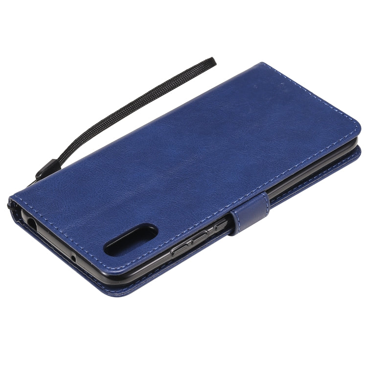 For Xiaomi Redmi 9A Solid Color Horizontal Flip Protective Leather Case with Holder & Card Slots & Wallet & Photo Frame & Lanyard