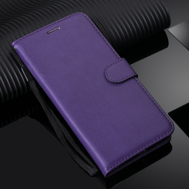 For Xiaomi Redmi 9A Solid Color Horizontal Flip Protective Leather Case with Holder & Card Slots & Wallet & Photo Frame & Lanyard