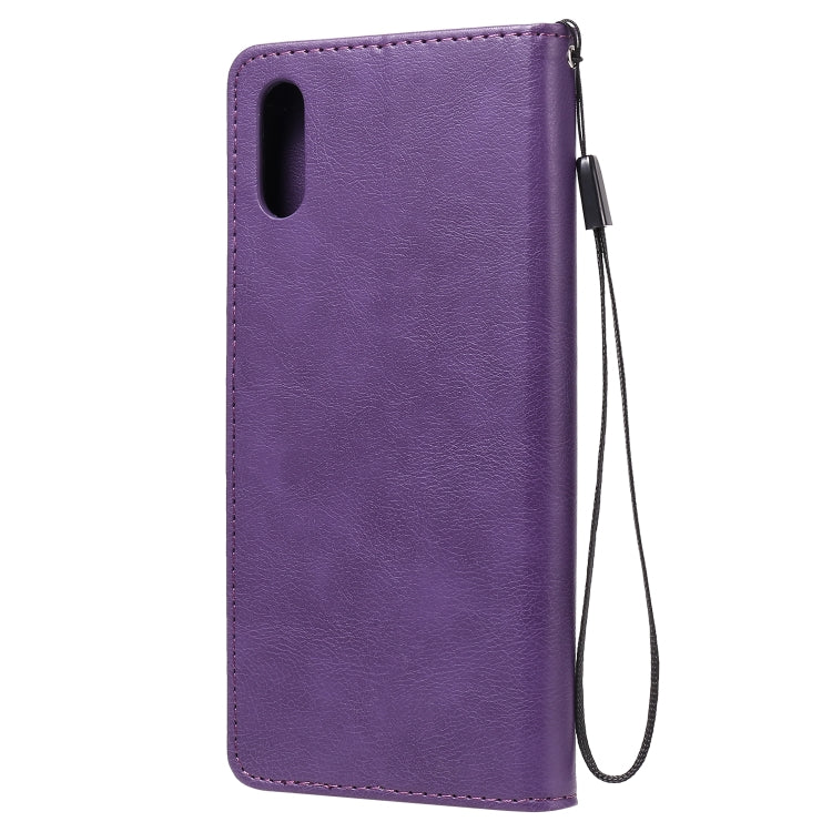 For Xiaomi Redmi 9A Solid Color Horizontal Flip Protective Leather Case with Holder & Card Slots & Wallet & Photo Frame & Lanyard