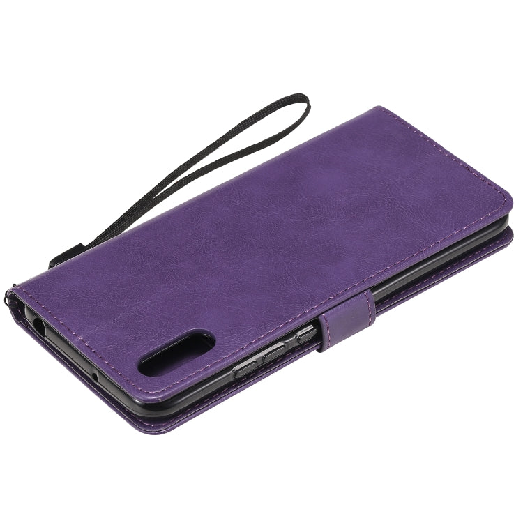 For Xiaomi Redmi 9A Solid Color Horizontal Flip Protective Leather Case with Holder & Card Slots & Wallet & Photo Frame & Lanyard