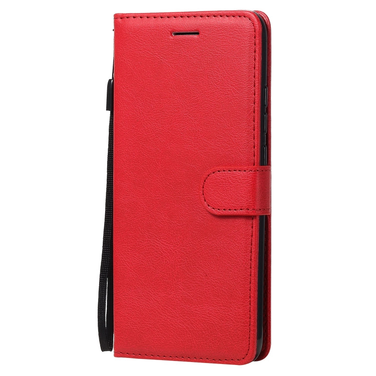 For Xiaomi Redmi 9A Solid Color Horizontal Flip Protective Leather Case with Holder & Card Slots & Wallet & Photo Frame & Lanyard