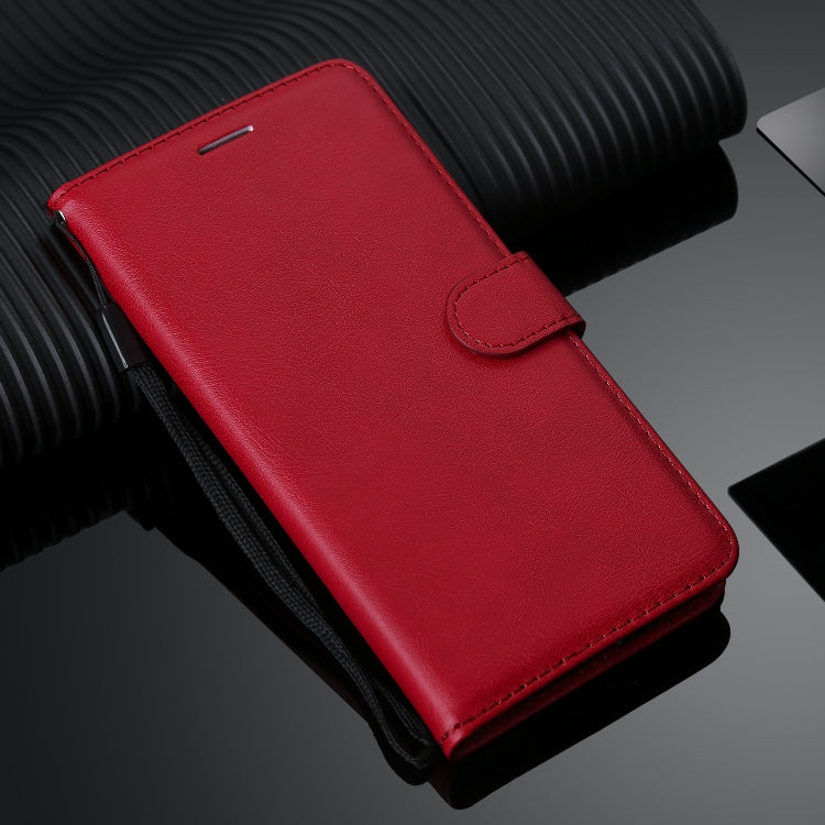 For Xiaomi Redmi 9A Solid Color Horizontal Flip Protective Leather Case with Holder & Card Slots & Wallet & Photo Frame & Lanyard