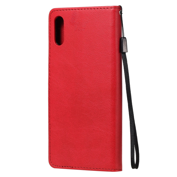 For Xiaomi Redmi 9A Solid Color Horizontal Flip Protective Leather Case with Holder & Card Slots & Wallet & Photo Frame & Lanyard