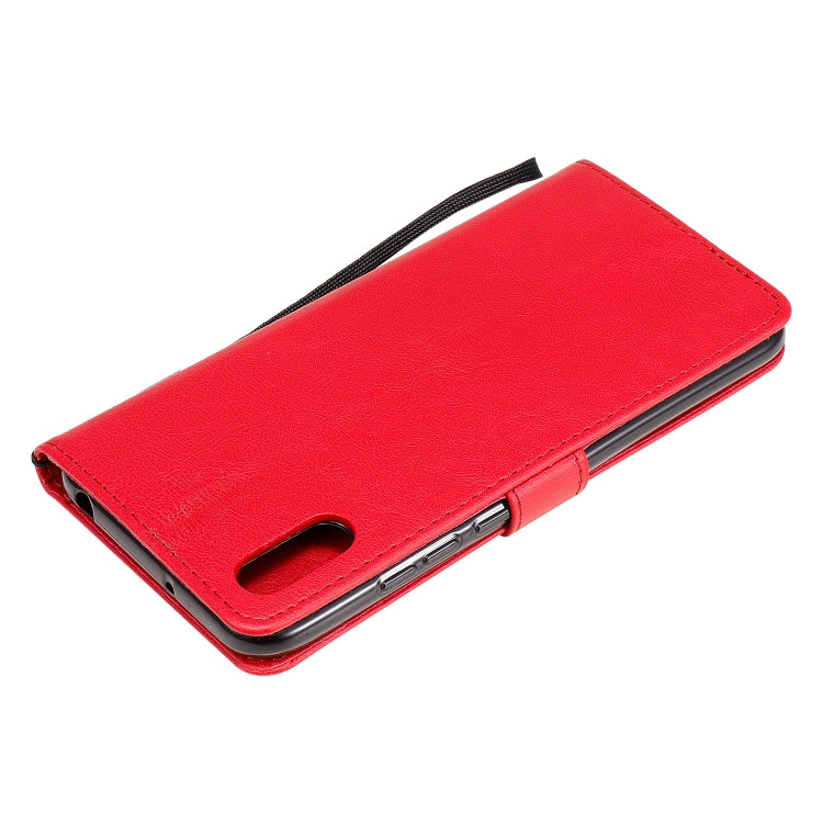 For Xiaomi Redmi 9A Solid Color Horizontal Flip Protective Leather Case with Holder & Card Slots & Wallet & Photo Frame & Lanyard