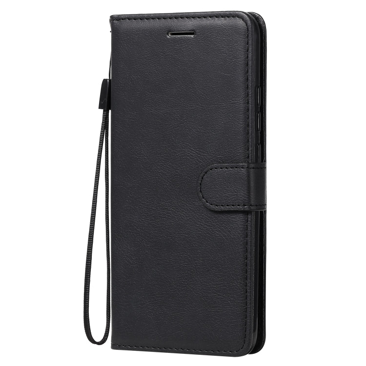 For Xiaomi Redmi 9A Solid Color Horizontal Flip Protective Leather Case with Holder & Card Slots & Wallet & Photo Frame & Lanyard