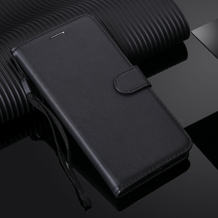 For Xiaomi Redmi 9A Solid Color Horizontal Flip Protective Leather Case with Holder & Card Slots & Wallet & Photo Frame & Lanyard