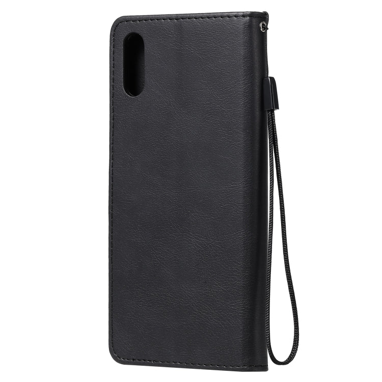 For Xiaomi Redmi 9A Solid Color Horizontal Flip Protective Leather Case with Holder & Card Slots & Wallet & Photo Frame & Lanyard