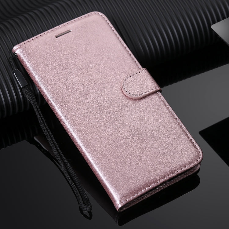 For Xiaomi Redmi 9A Solid Color Horizontal Flip Protective Leather Case with Holder & Card Slots & Wallet & Photo Frame & Lanyard