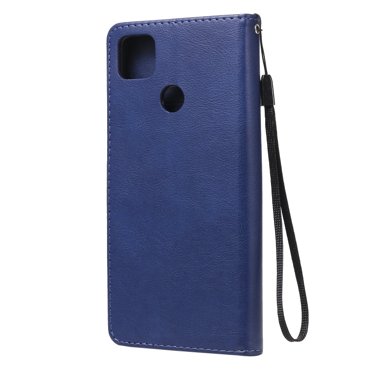 For Xiaomi Redmi 9C Solid Color Horizontal Flip Protective Leather Case with Holder & Card Slots & Wallet & Photo Frame & Lanyard