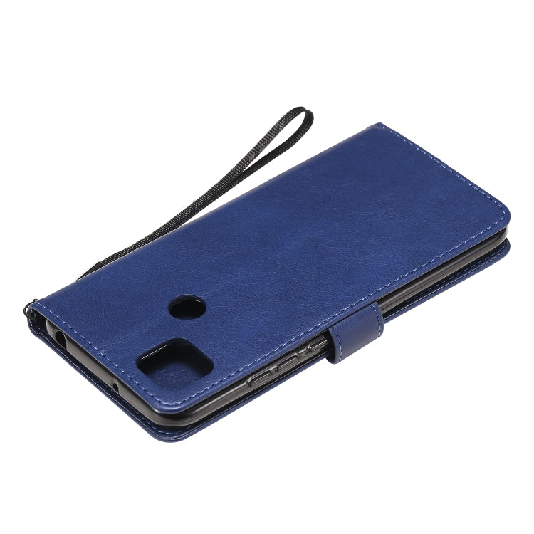 For Xiaomi Redmi 9C Solid Color Horizontal Flip Protective Leather Case with Holder & Card Slots & Wallet & Photo Frame & Lanyard