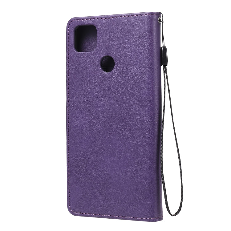 For Xiaomi Redmi 9C Solid Color Horizontal Flip Protective Leather Case with Holder & Card Slots & Wallet & Photo Frame & Lanyard