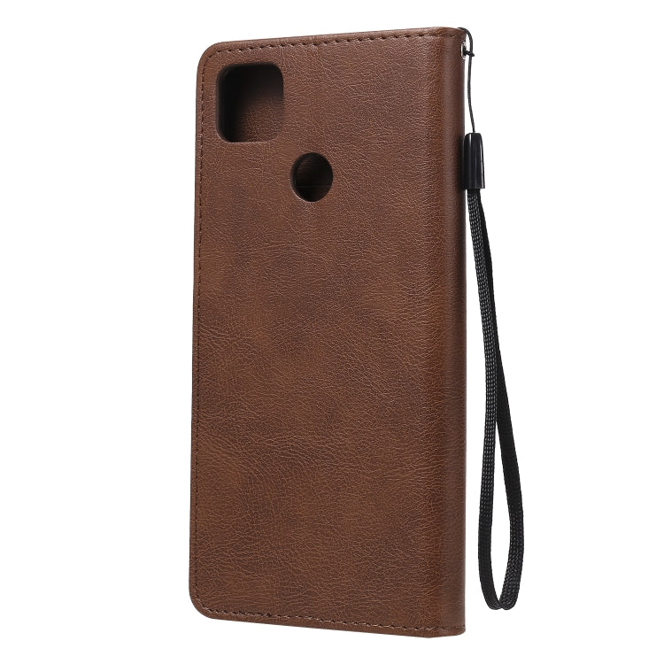 For Xiaomi Redmi 9C Solid Color Horizontal Flip Protective Leather Case with Holder & Card Slots & Wallet & Photo Frame & Lanyard