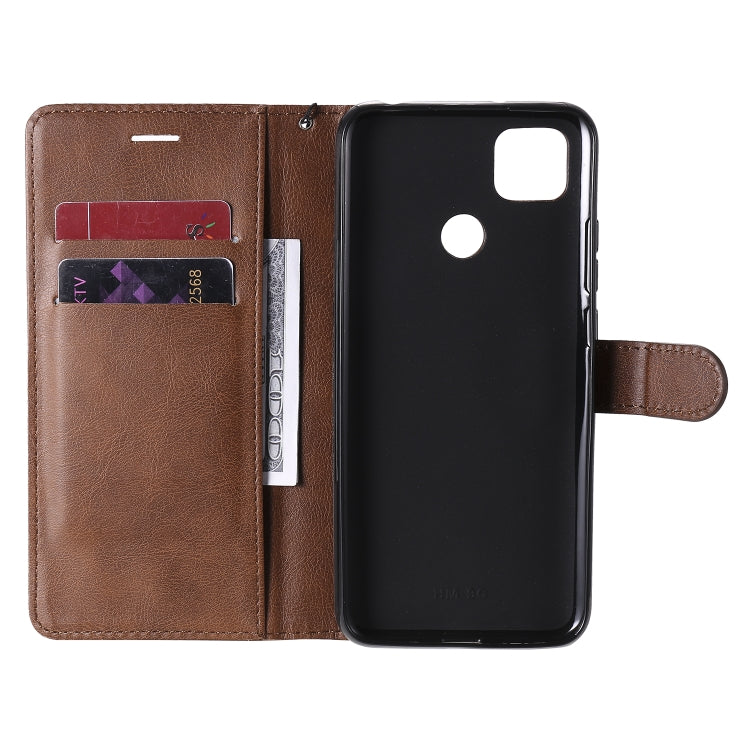 For Xiaomi Redmi 9C Solid Color Horizontal Flip Protective Leather Case with Holder & Card Slots & Wallet & Photo Frame & Lanyard